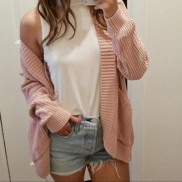 Ae Oversized Chenille Cardigan 
